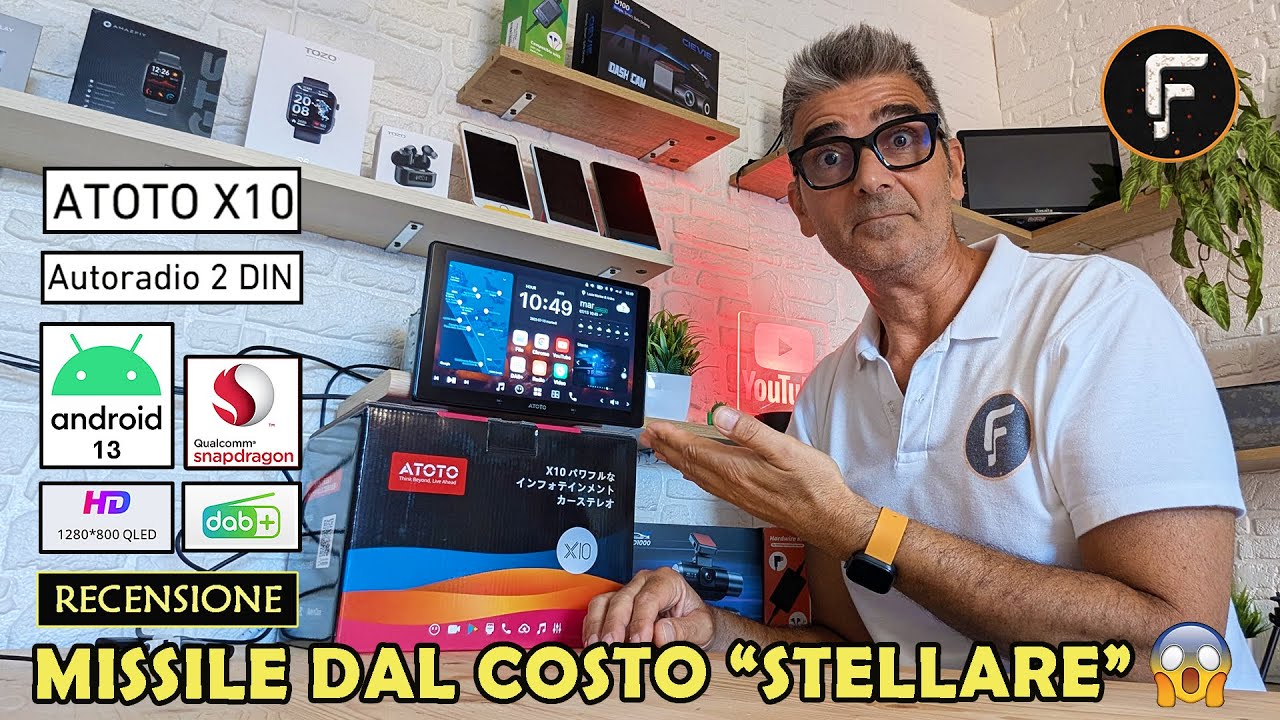ATOTO X10 Autoradio Due DIN, Android 13, Processore OctaCore, 8GB di Ram, DAB, Doppio Bluetooth 🔥