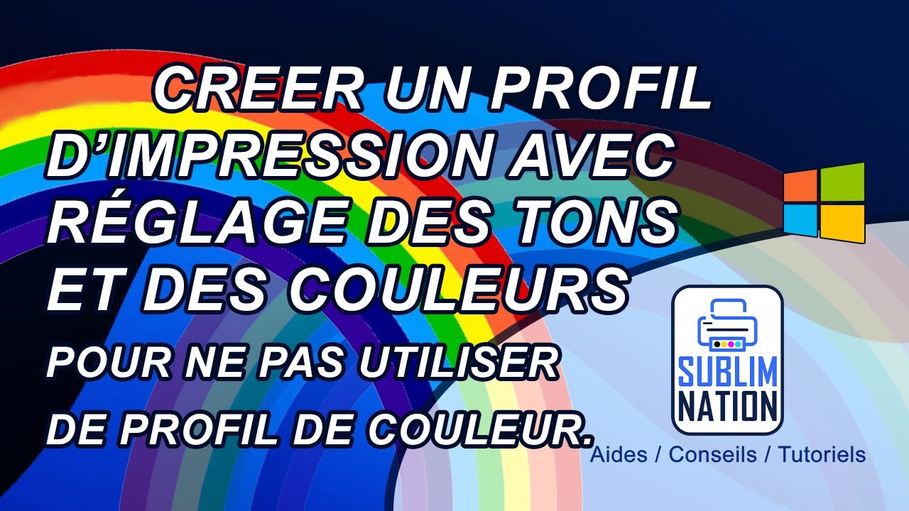 Créer un profil d'impression avec réglage COULEURS. Autres réglages voir descriptif.