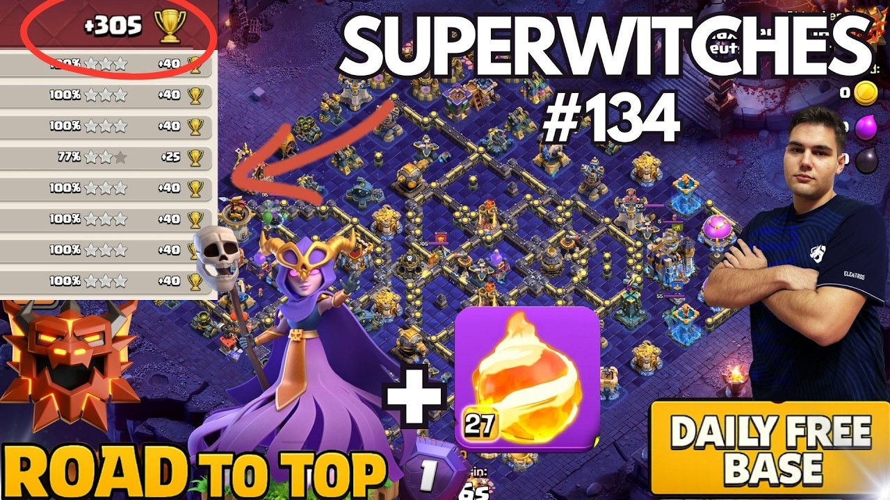 🥇 Is This Army Enough to Finish at the Top | FREE TH18 BASE LINK | Daily Ranked Attacks #134