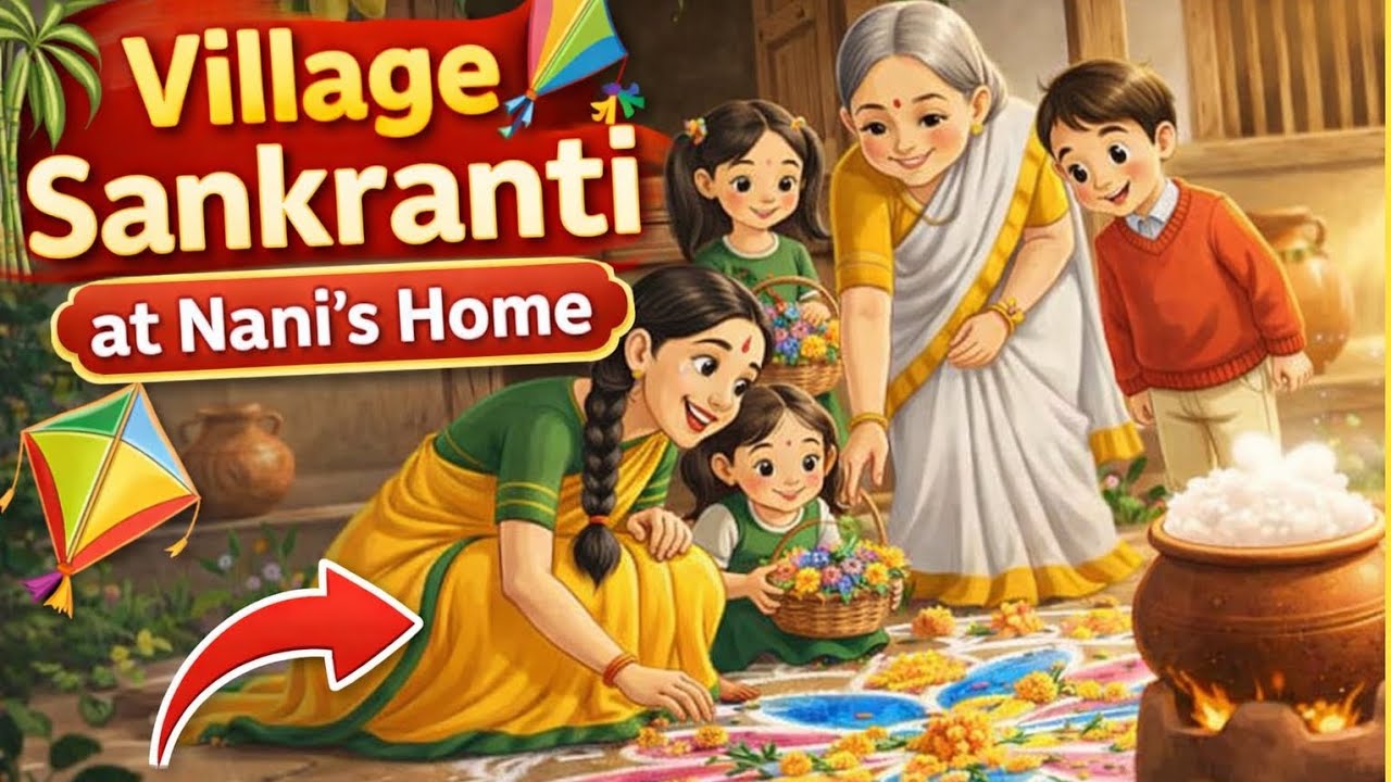 Village Sankranti at Nani’s Home 🌾 | A Heartwarming Family Story | Ghibli Style #trending #ghiblis