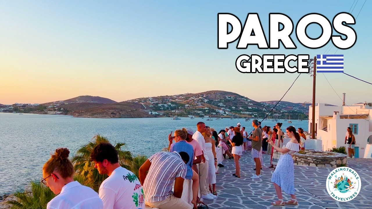 Parikia, Greece 🇬🇷 - Paros Island Evening Walk 4K Ultra HD with Captios