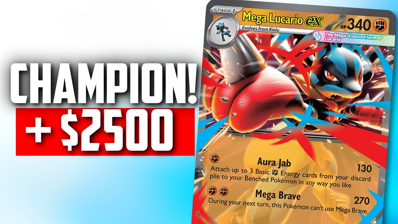 ПЕРВОЕ МЕСТО! Лучшая колода Mega Lucario ex (Обзор колоды в Pokemon TCG Live)