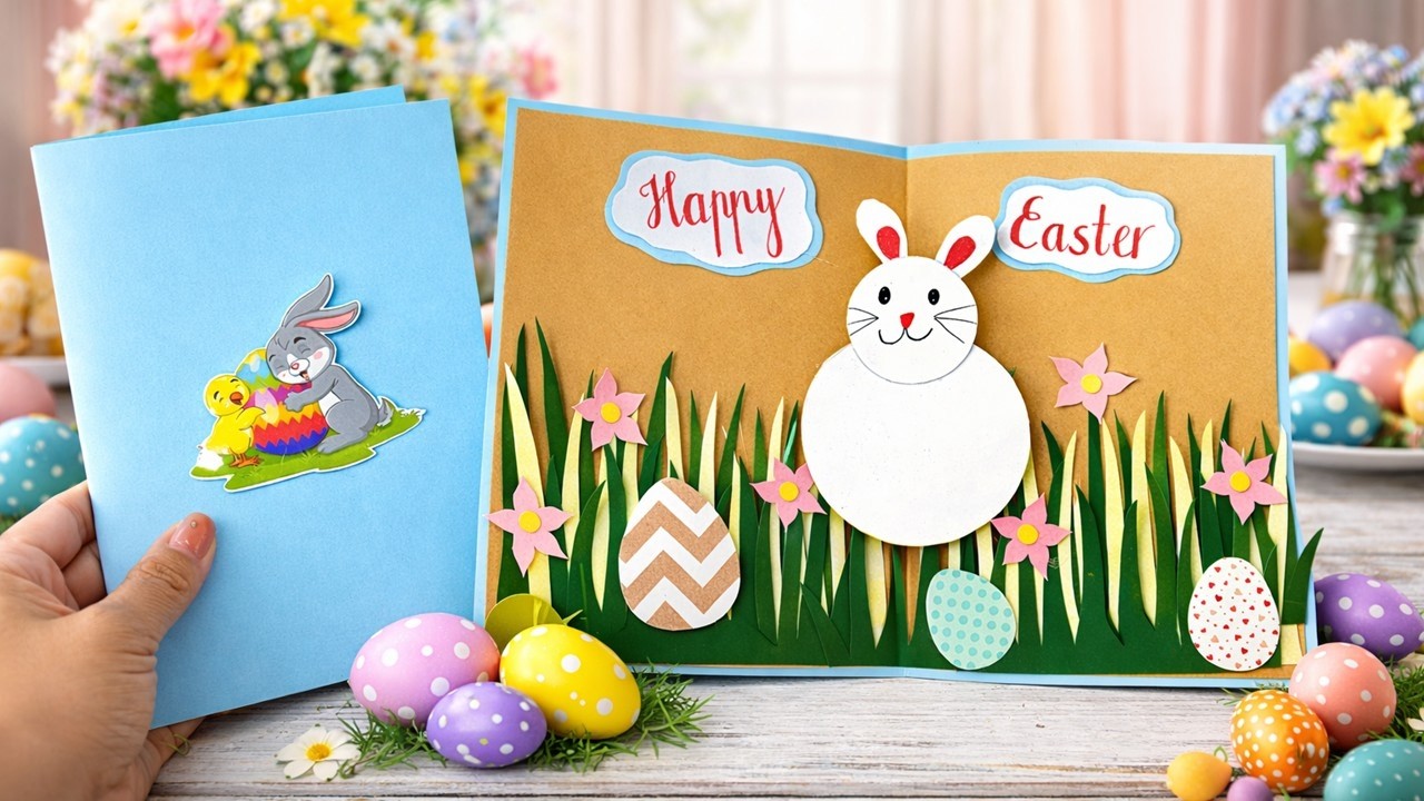 Easy Easter Pop Up Card DIY 🐰 3D Handmade Easter Card Tutorial | DG Handmade