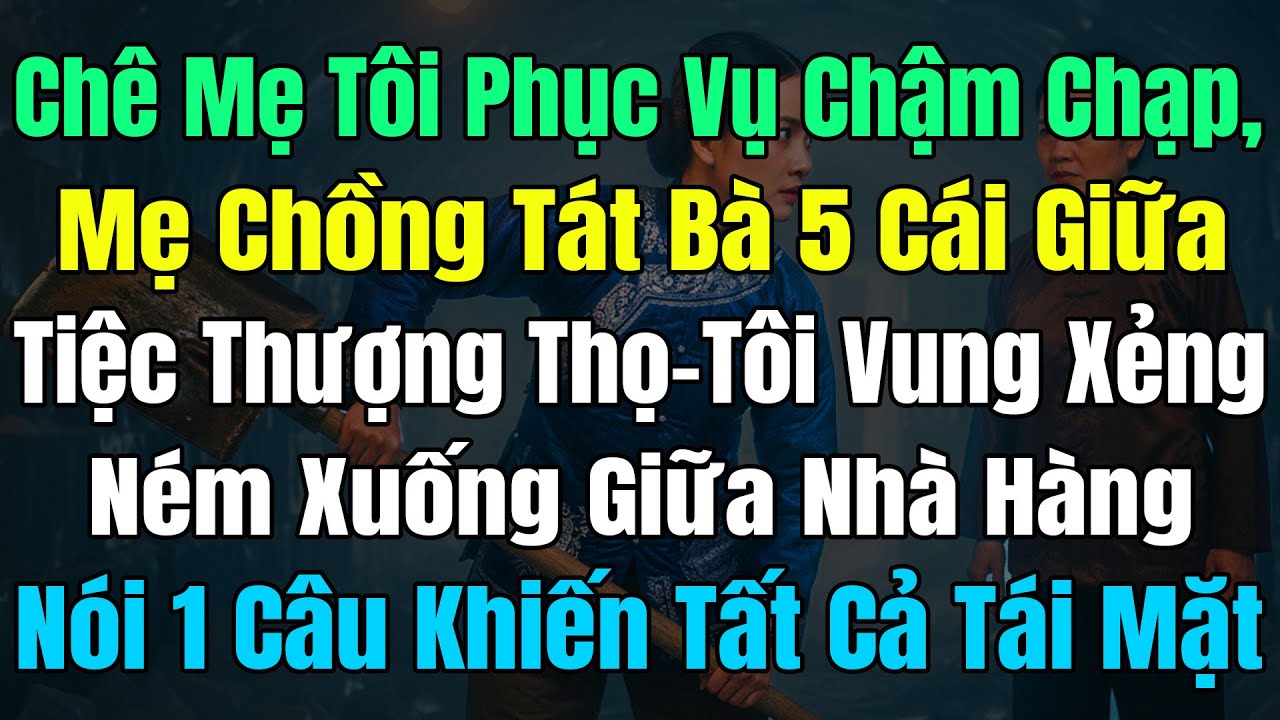 Chê Mẹ Tôi Phục Vụ Chậm Chạp, Mẹ Chồng Tát Bà 5 Cái Giữa Tiệc Thượng Thọ, Tôi Vung Xẻng Ném Xuống...