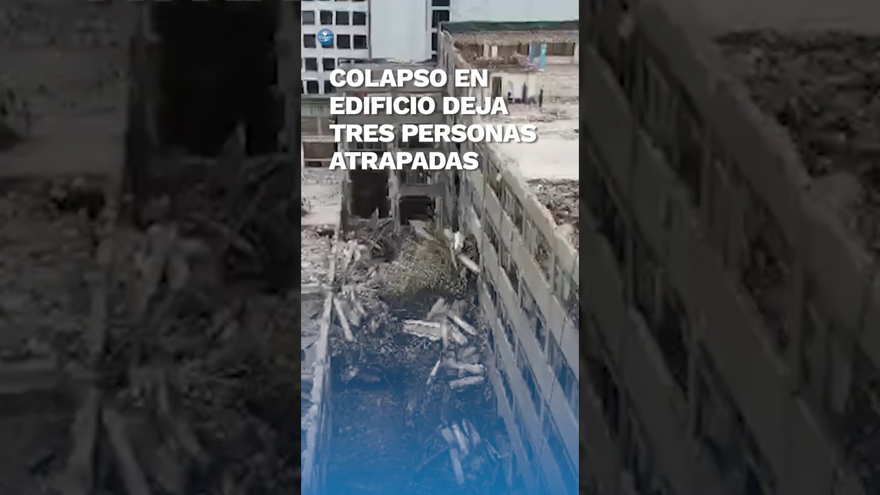 Edificio en demolici&oacute;n colapsa y deja personas atrapadas