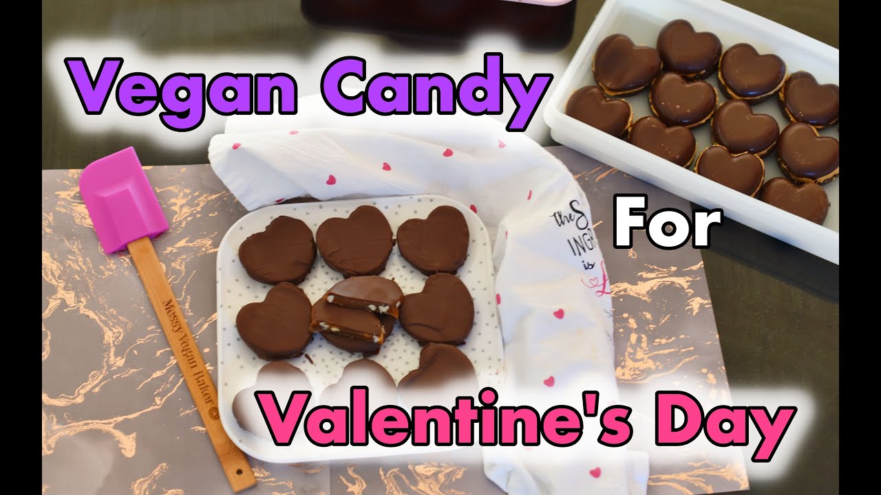 VEGAN VALENTINE'S DAY CANDY | Chocolate Covered Caramels | Peanut Butter Hearts