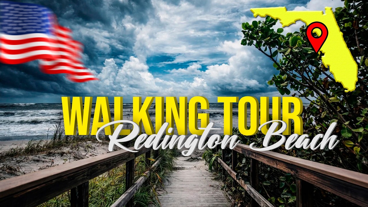 Redington Beach Walking Tour 2024 | Stormy Waves Florida Beach 4K
