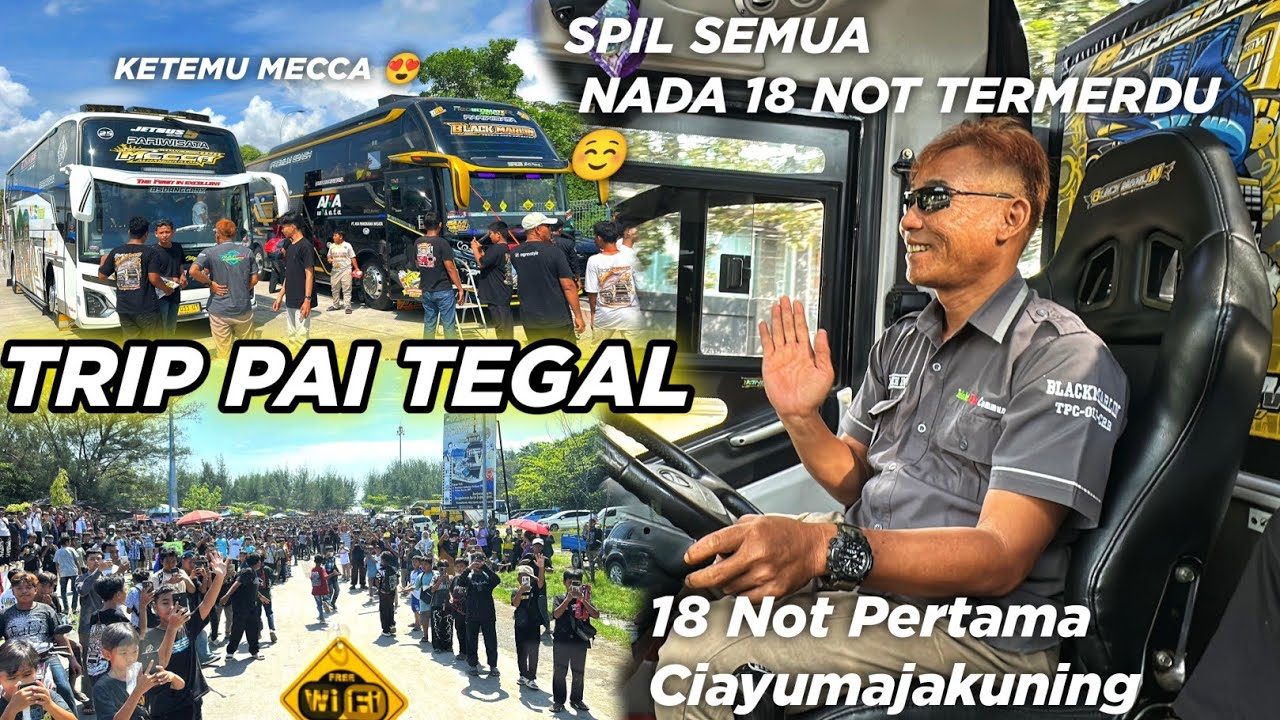 BERGOYANG SEPANJANG JALAN‼️ TRIP PAI TEGAL SERU BUS AKA WISATA BLACK MARLIN 😍 18 NOT BASURI