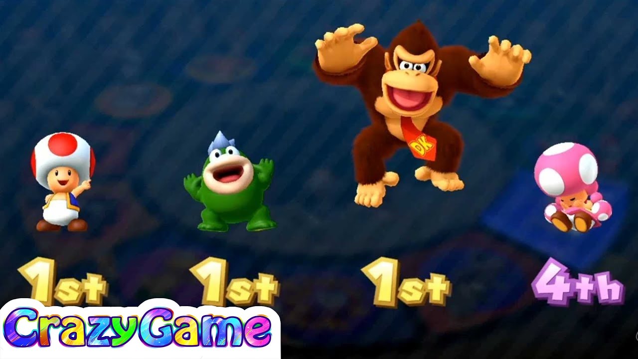 Mario Party 10 Coin Challenge - Toad vs Toadette vs Spike vs Donkey Kong Gameplay (2 Player)
