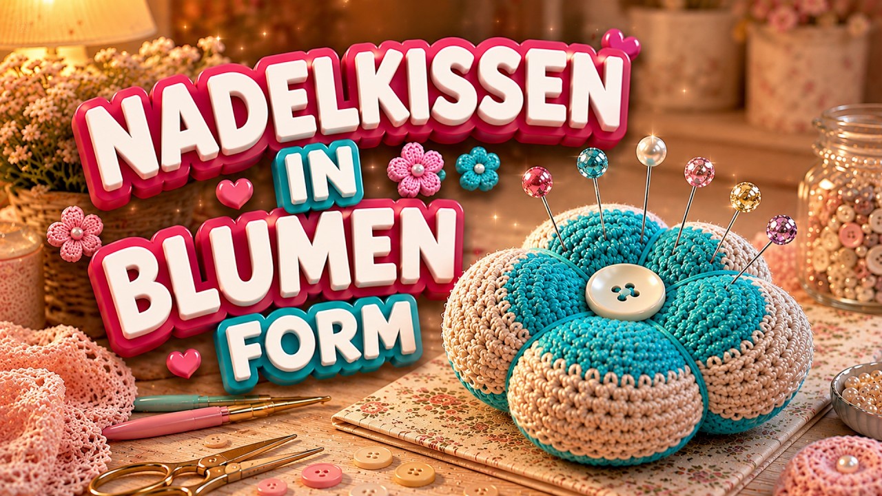 Blumen Nadelkissen häkeln 🌸🧵 | Einfaches DIY Nadelkissen  Schnelle Häkelanleitung für Anfänger