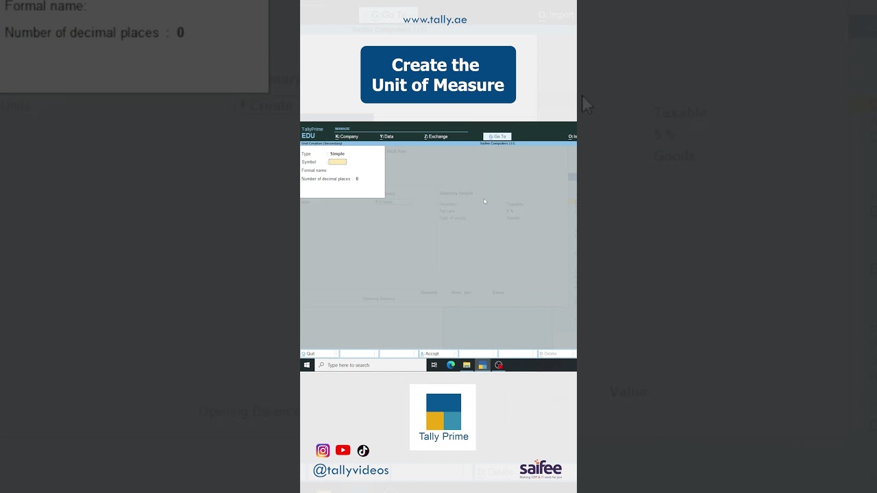 Create Stock Item #tally #tallyprime #tallytutorial #tallyshorts