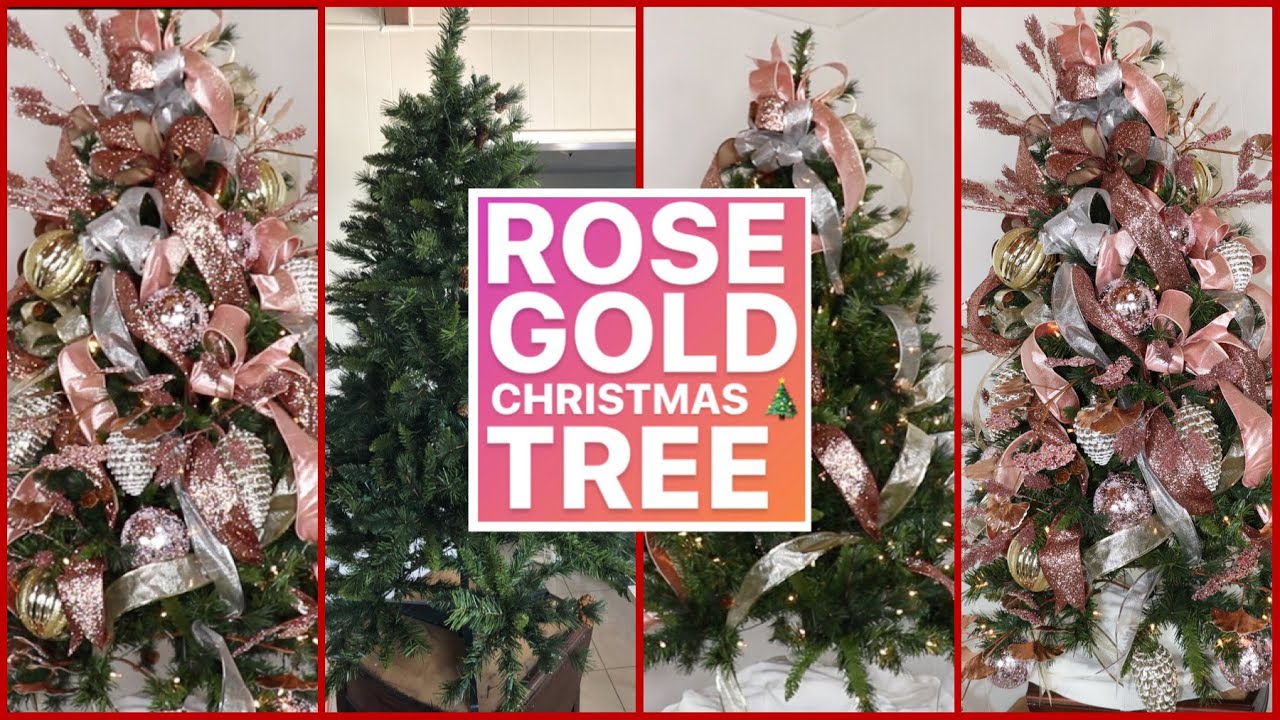 HOW TO USE RIBBON ON A CHRISTMAS TREE 2020 / GLAM CHRISTMAS TREE TUTORIAL  ( Rose Gold )