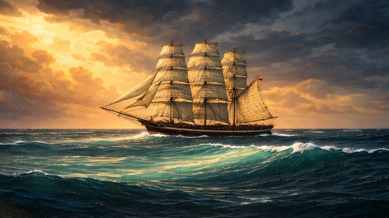 Turn Your TV Into Art 19th Century Nautical Maritime Oil Painting 4K Ambience