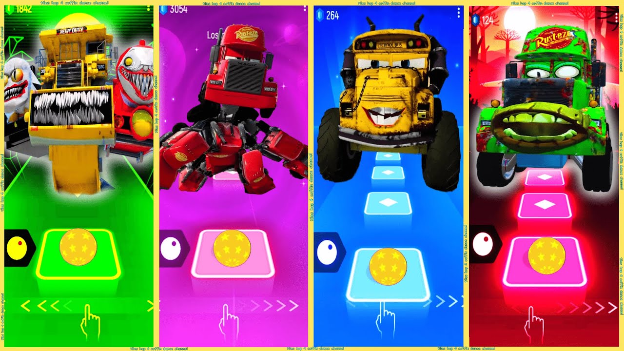 coffin dance - Mack Dark 🆚 Truck Old Zombie 🆚 School Bus Big Wheels 🆚 Dump Monster Truck | Tiles HOP