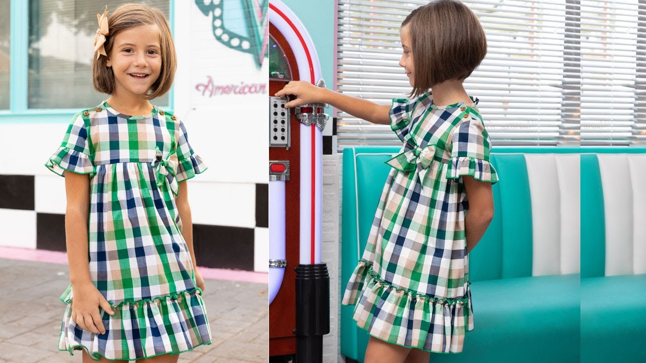 Vestido de cuadros. REVISTA PATRONES INFANTILES nº 12