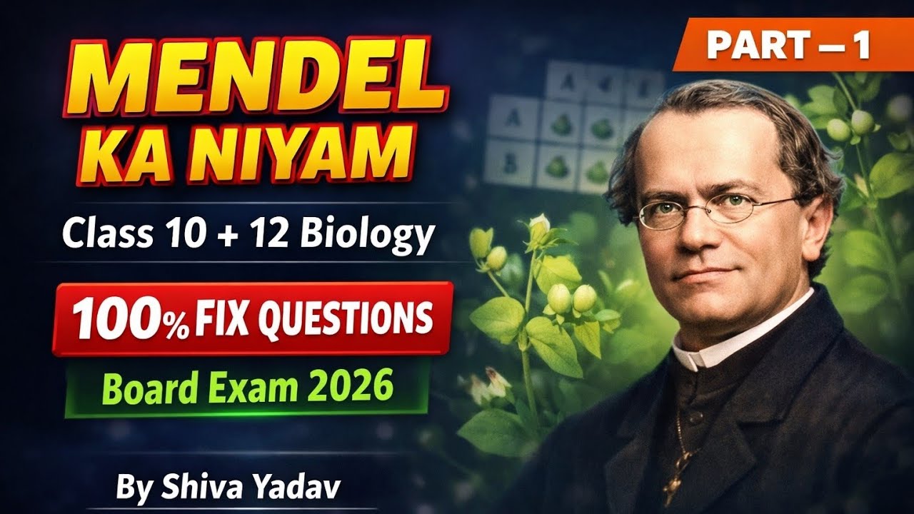 Mendel's Law ( मेंडल का नियम )|Class 10 & 12 Biology| Most Important questions| By Shiva Yadav 