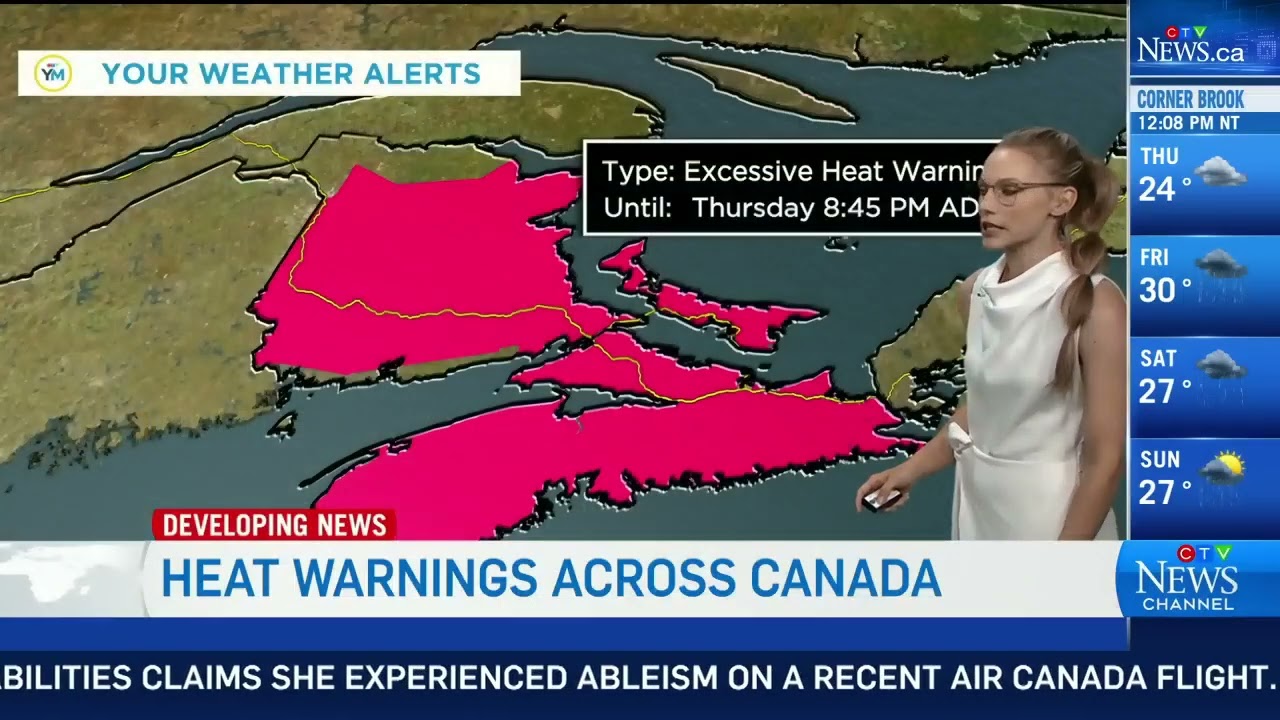 National forecast: New heat warnings across Canada