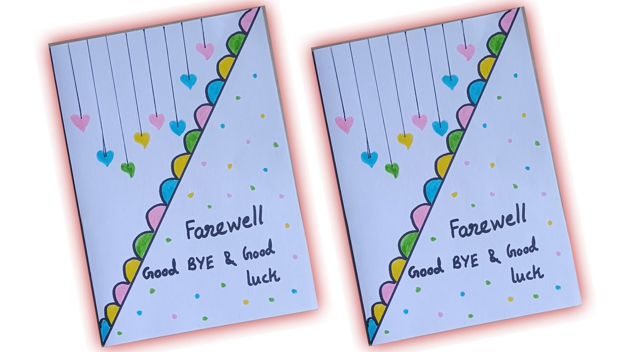 DIY Greeting card for Farewell Day • Handmade FAREWELL CARD • easy farewell card • farewell card