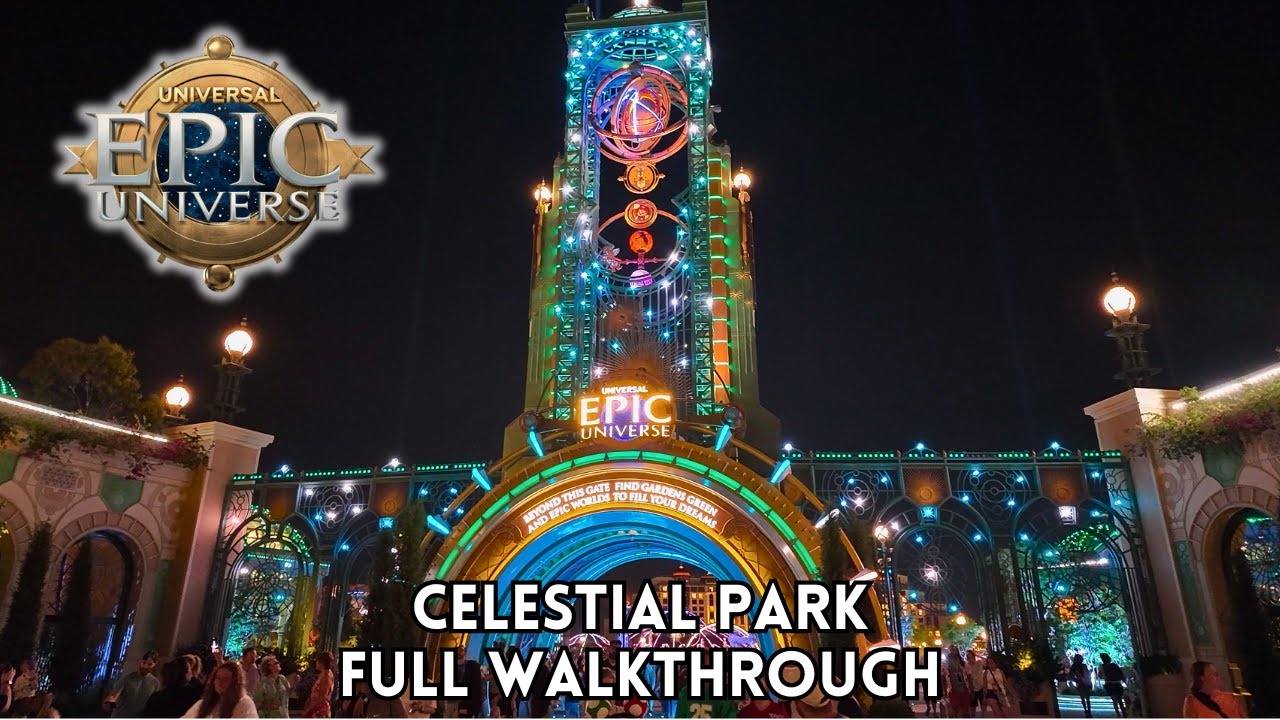 Inside Celestial Park at Night ✨ | Universal Epic Universe Full Walkthrough (4K POV)