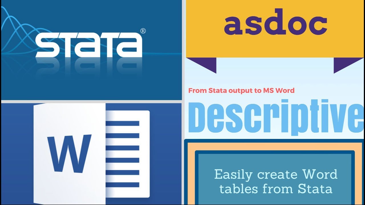 Easily create Descriptive / Summary Statistics from Stata in Word with asdoc
