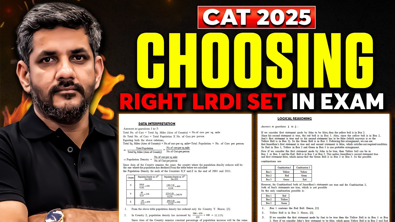 DON'T ATTEMPT ALL!! Choose the Right LRDI Set in CAT 2025 ✅ Set Selection Method!