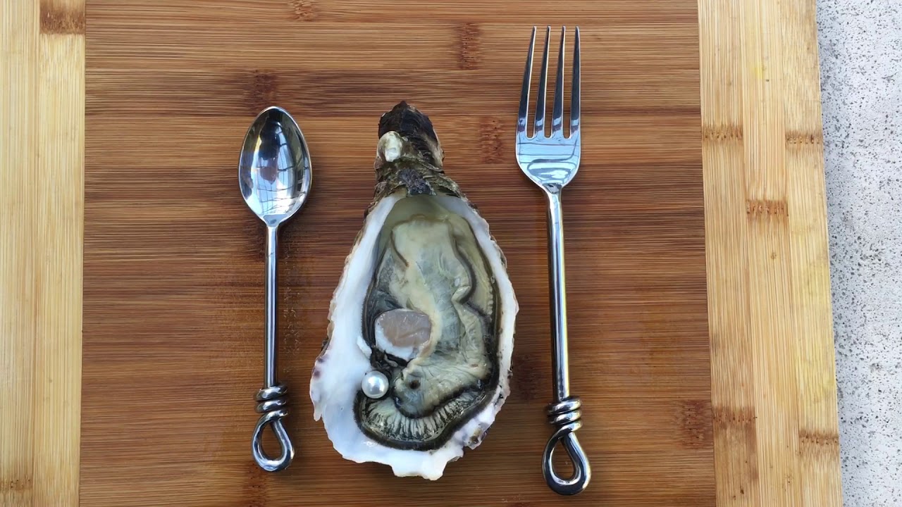 Giant oyster with pearl