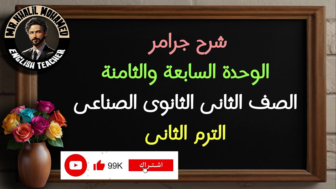 شرح جرامر الوحدة 8-7 لتانية صنايع