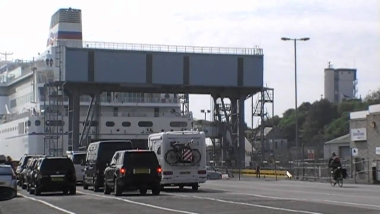 Driving On Board Brittany Ferries MV Pont Aven Plymouth, Devon, England 22nd April 2011