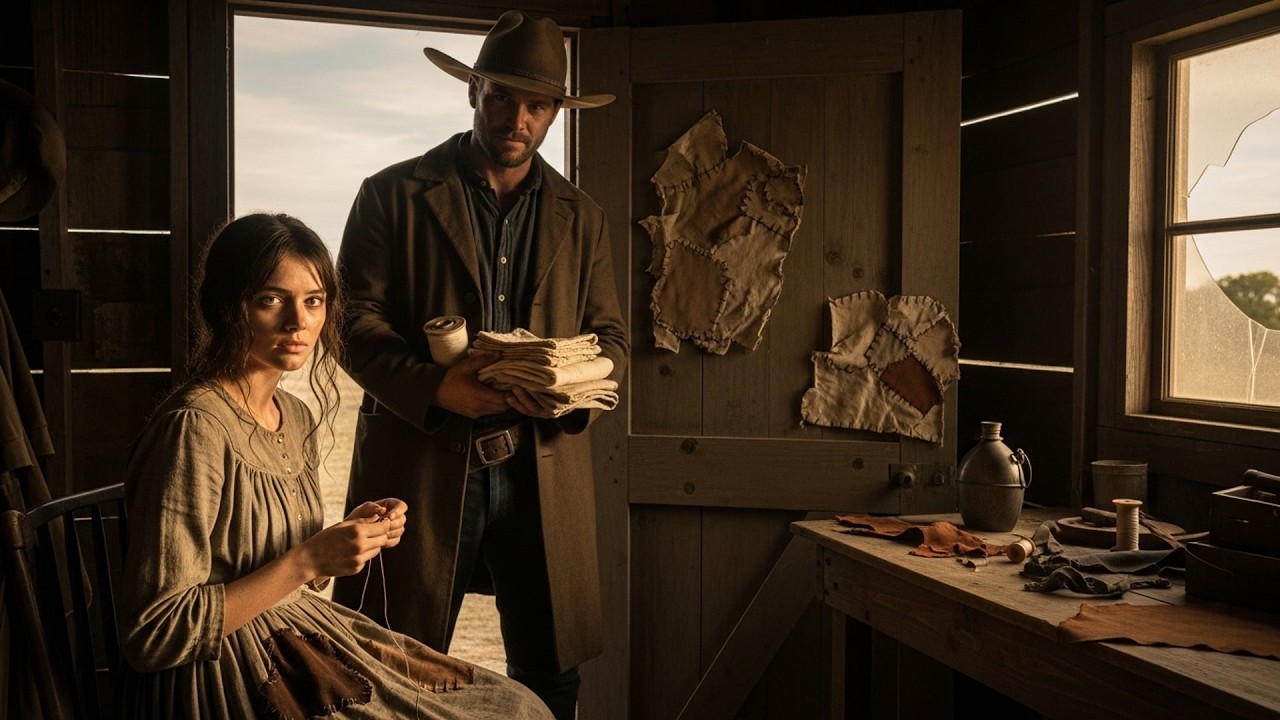 He Found Her Mending Her Dress With Leather Scraps, The Cowboy Bought Her Fabric The Next Day