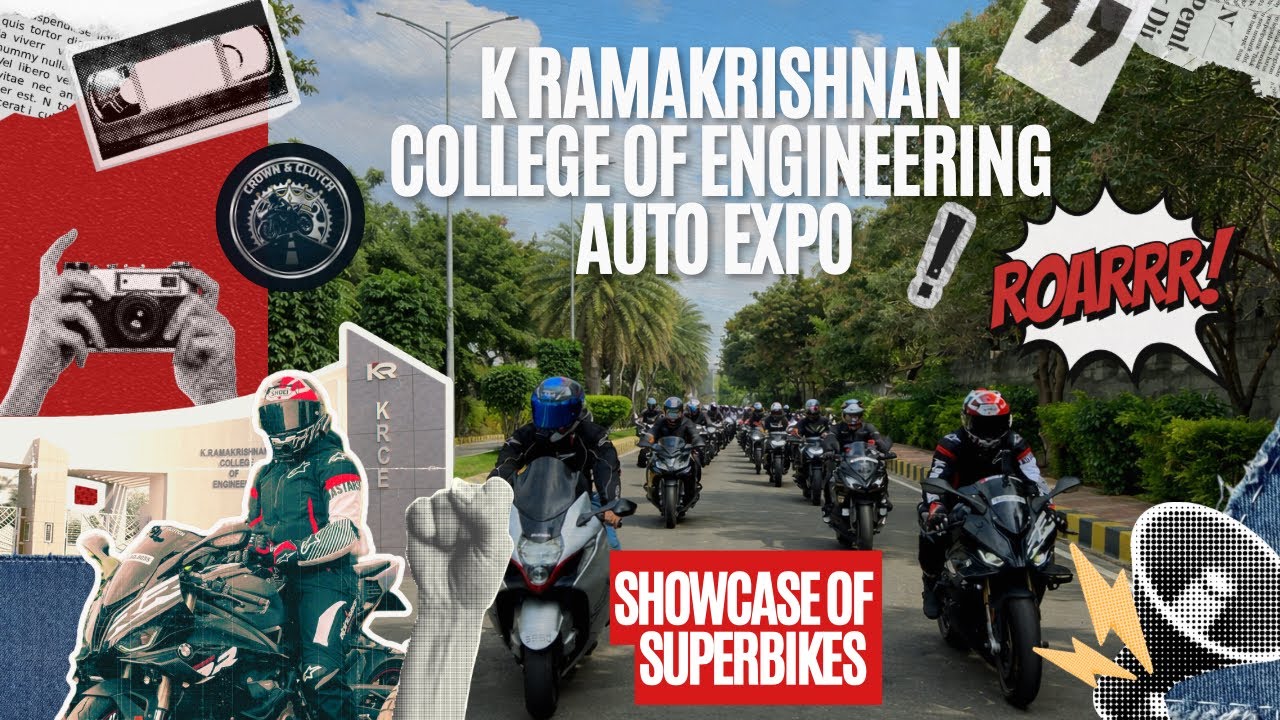 📈PART-2🔥STUNT SHOW🤯K RAMAKRISHNAN COLLEGE OF ENGINEERING💥AUTO EXPO🏍️🏎️CRAZY REACTIONS👀#motovlog 