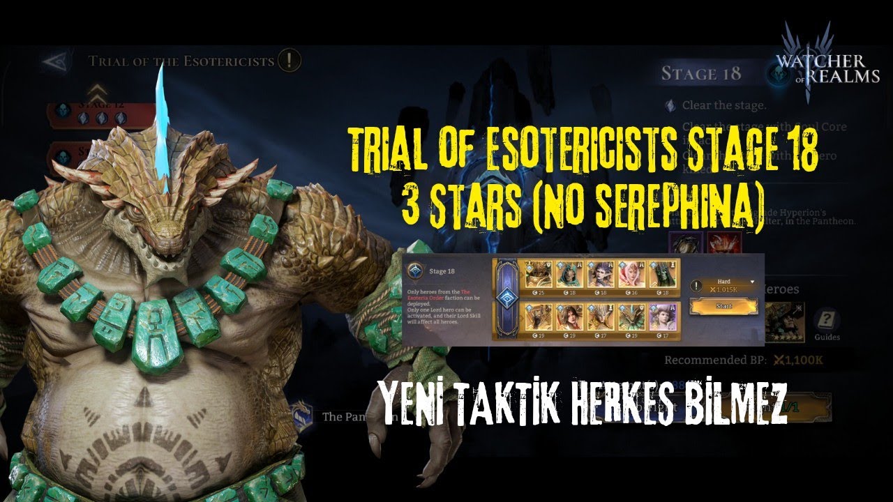 Trial of Esotericists Stage 18 (New Tactic) - Watcher of Realms #watcherofrealms 