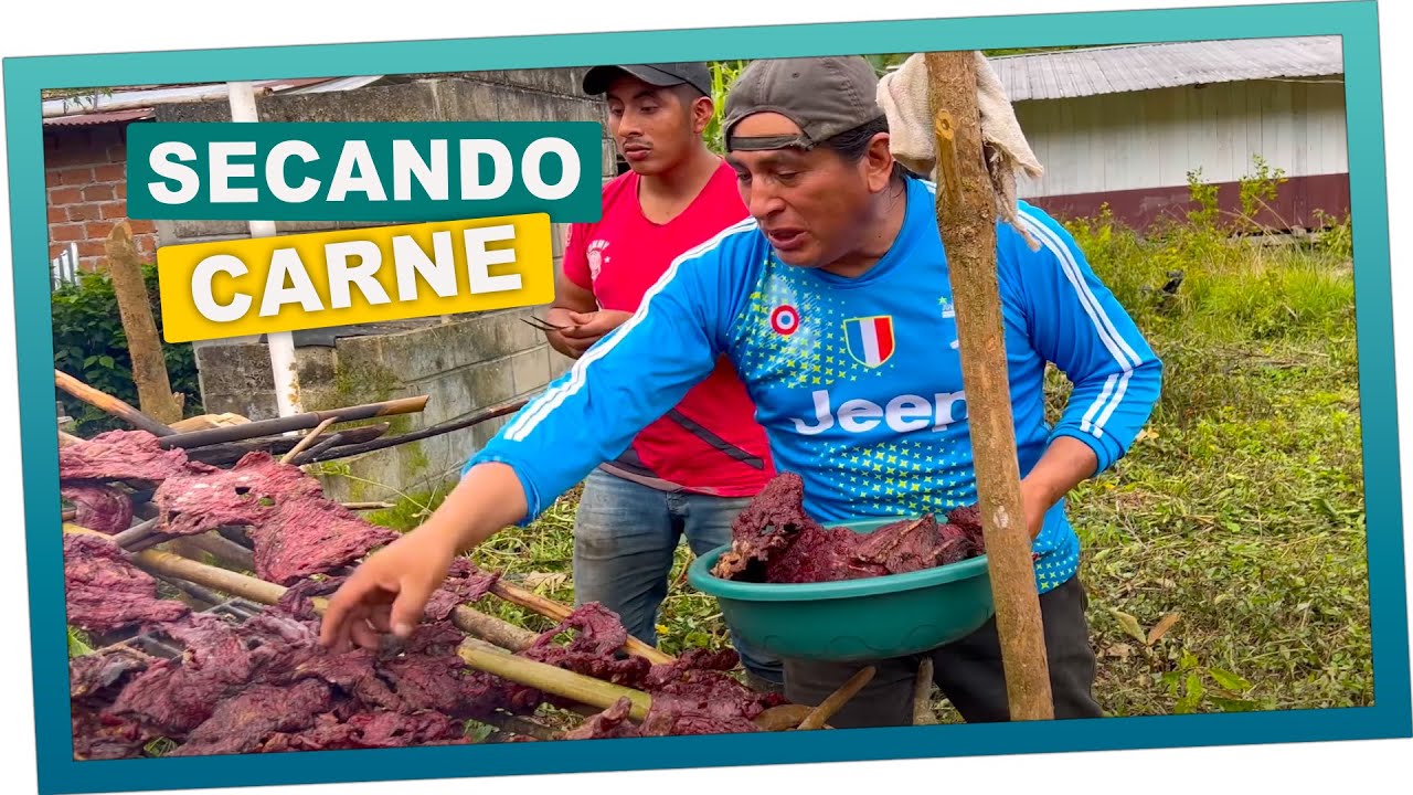 Asi se seca la carne de res en el campo