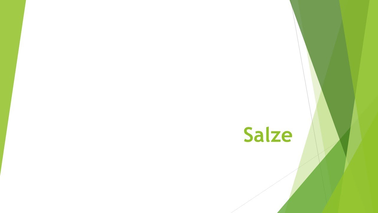 Salze in der Chemie