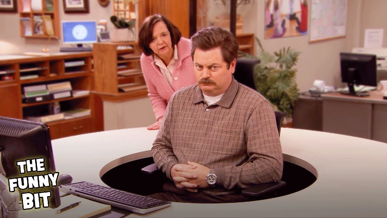 Ron dodging Pawnee locals like a deer in hunting season | Parks and Recreation | The Funny Bit