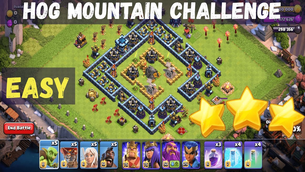 EASY 3 STAR Hog Mountain Challenge Coc, How to 3 Star Hog Mountain Challenge