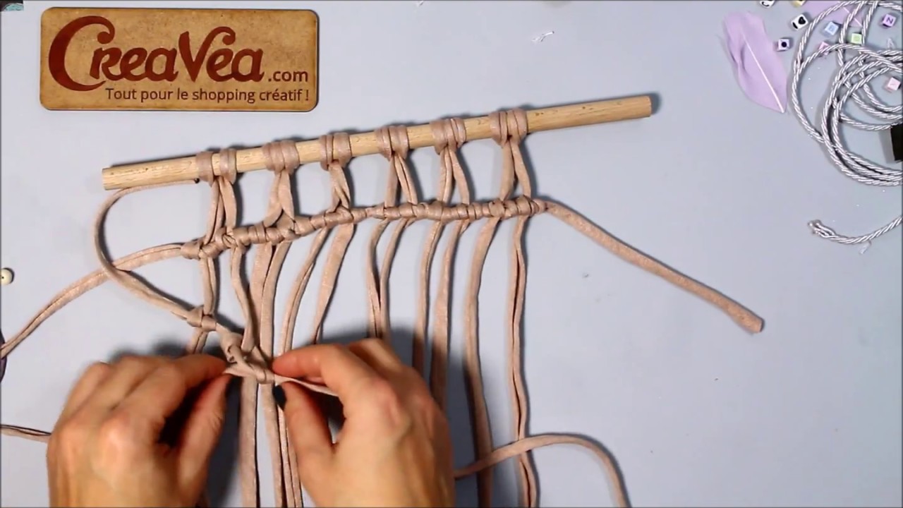 Comment faire le noeud baguette oblique - Macramé by Creavea.com