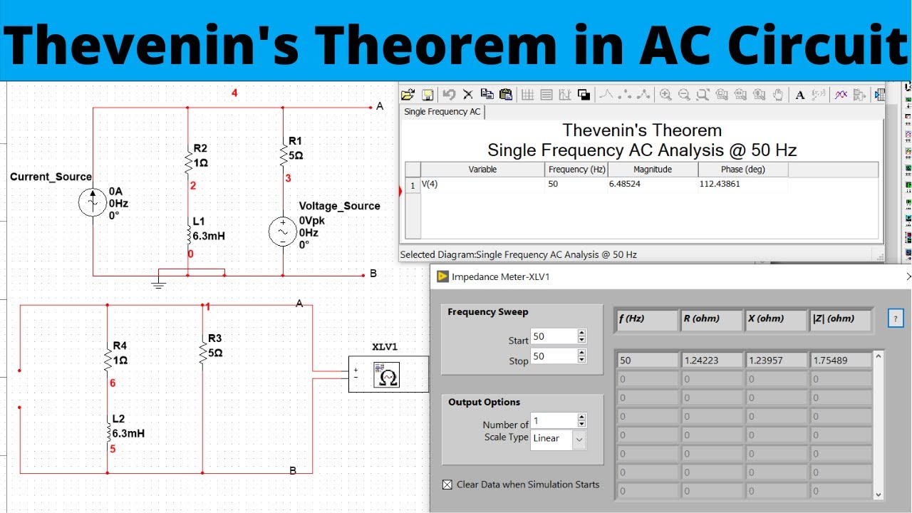 Thevenin's Theorem in AC circuits: Using Multisim (2020)