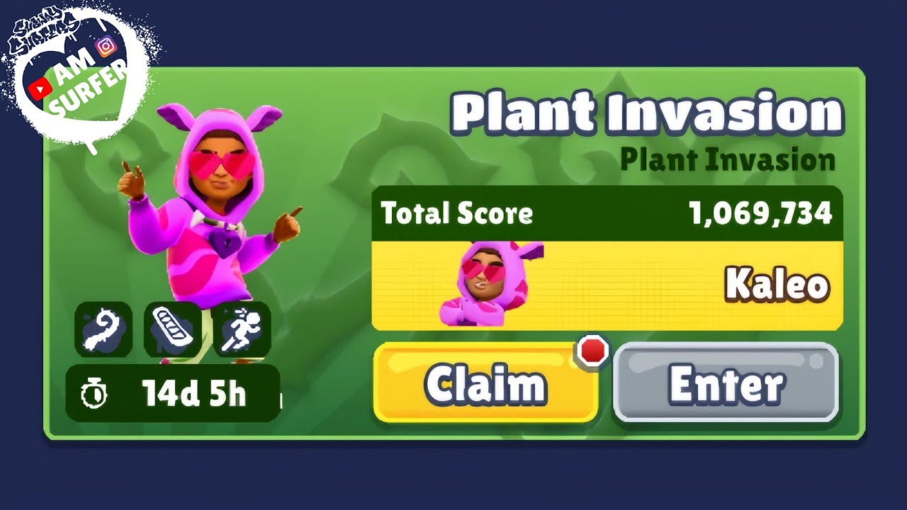 Subway Surfers New PLANT INVASION 🌵 Challenge to get KALEO KISS KISS OUTFIT in World Tour Copenhagen