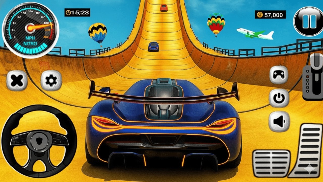 Mega Ramp Monster Car Racing 3D - Extreme Car Stunts And Impossible Tracks - Android Gameplay