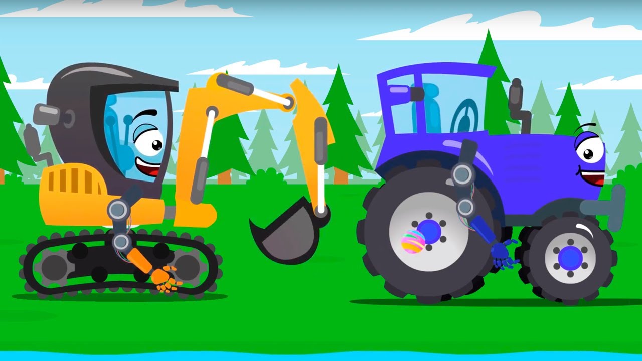 Traktor i Koparka gubią piłkę &ndash; Cars Stories &ndash; Bajki dla Dzieci