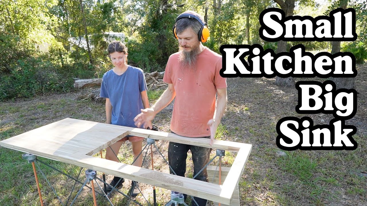 Kitchen Butcherblock Countertop Install - Salvaged Mobile Home Rebuild