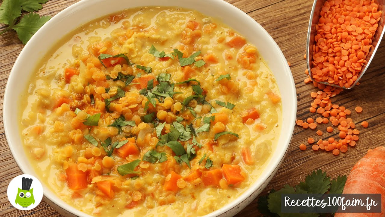 🥥 Dhal de lentilles corail, carottes, coco & curry
