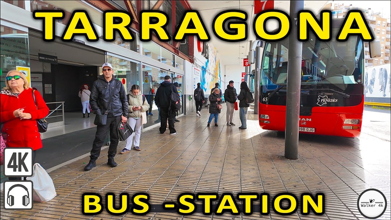 Tarragona BUS Station - Parc Central Shopping Center - Walking tour 4k