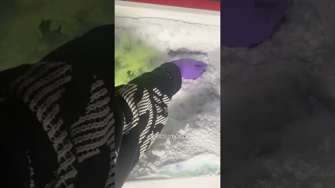 Ice scraping deep freezer asmr & fridge ice mukbang #gefrierfrost