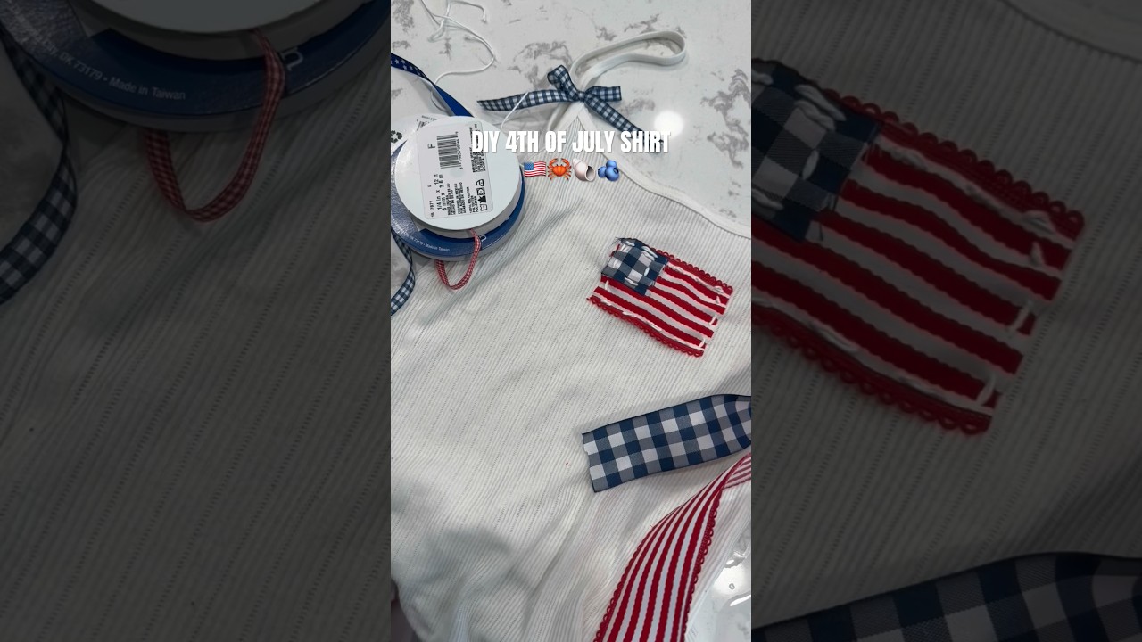 DIY embroidered 4th of July tank!! #diy #4thofjuly #handstitch #embroidery #diyshirt