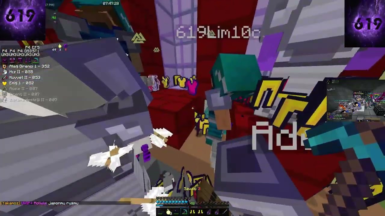 250m + Patlayan Cl'ler Tag Bölmeli Karısık  vs - Sonoyuncu Titanyum - Sonoyuncu Titanyum Pvp