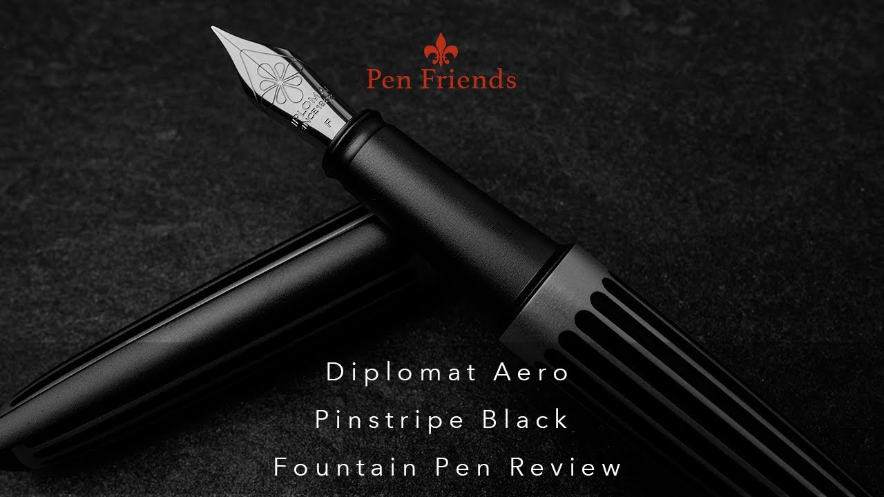 Diplomat Aero Pinstripe Black Fountain Pen #Diplomat