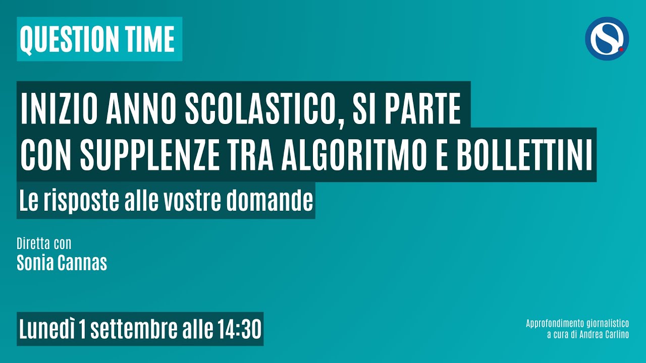 1° settembre, inizia un nuovo anno scolastico: algoritmo, bollettini e non solo. Le ultime