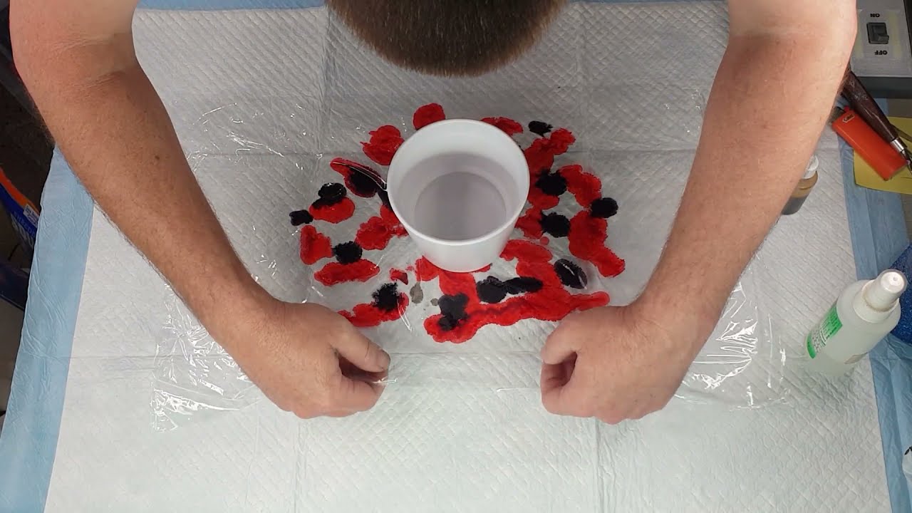 #286 part 1 - alcohol ink on ceramic plant pots