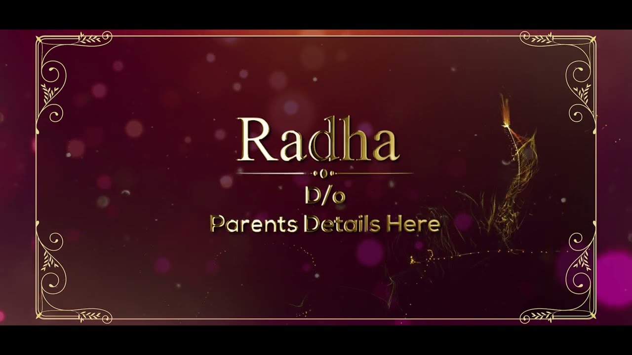 New Royal Wedding Invitation (4k Video) | Free Background Marriage Invitation | KM Create Works